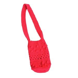 Red Crochet Small Shoulder Bag